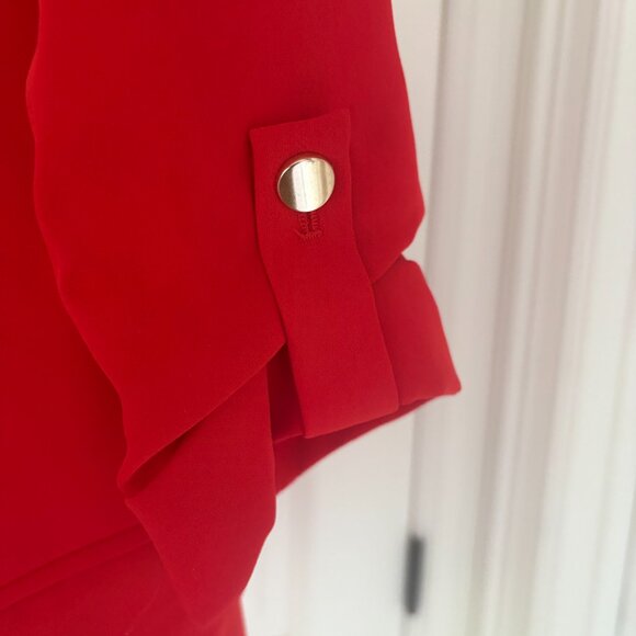 Zara Red Blazer with Rolled Sleeves - Picture 4 of 5